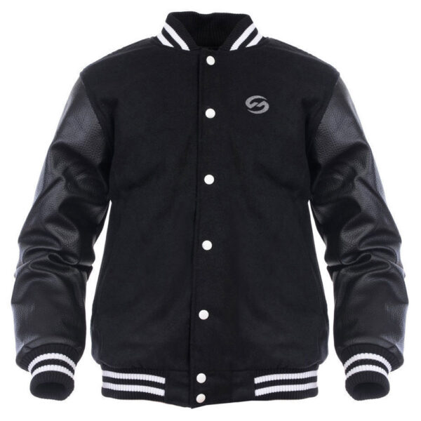 Classic Varsity Jacket with Leather Sleeves