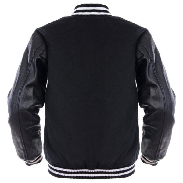 Classic Varsity Jacket with Leather Sleeves - Image 2